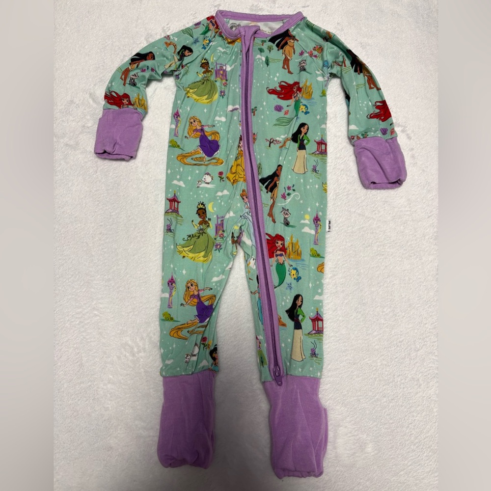 Little Sleepies Disney Dreams Zippy 0-3M Bamboo Princess VGUC